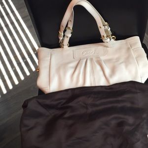 White leather Coach purse